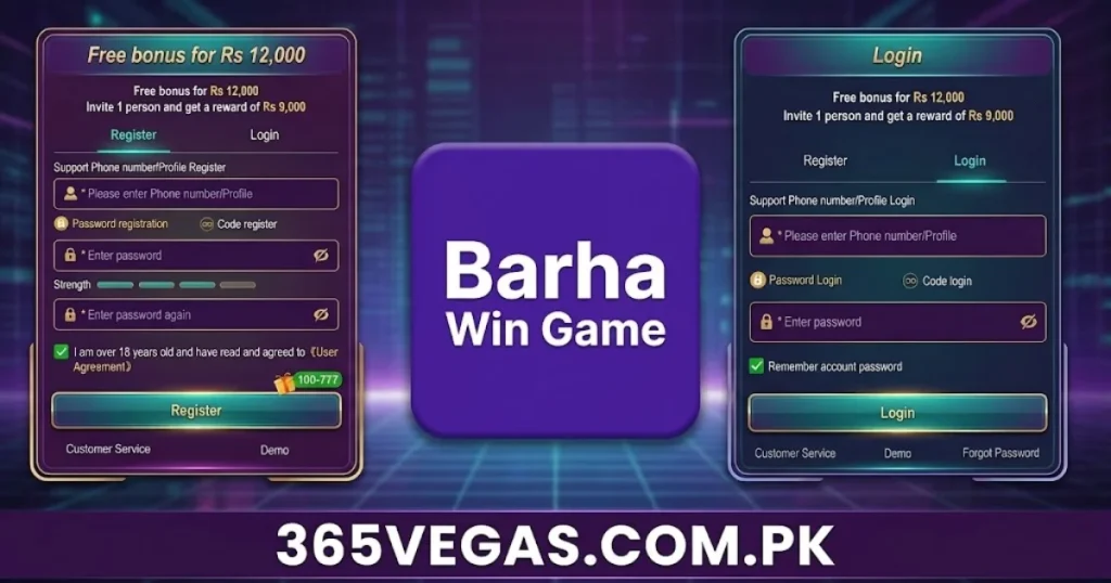 Barha Win Register and Login